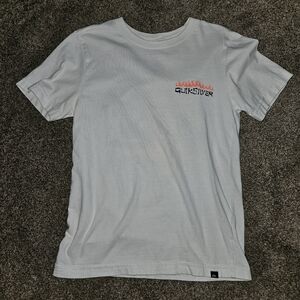 Quiksilver Boys White Classic Logo Boarding T-Shirt Size Small